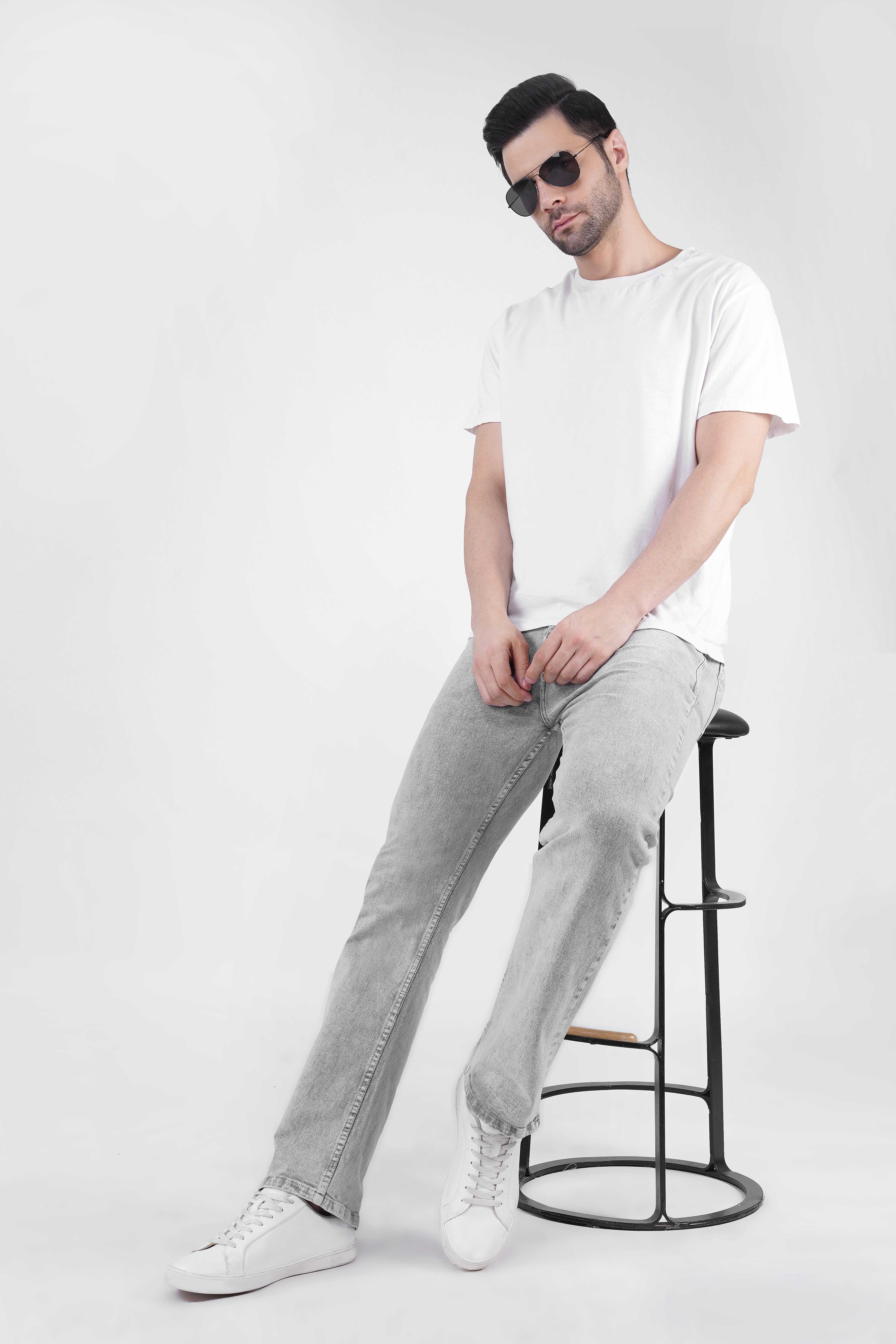 Hidose Regular Fit  Silver Gray Jeans