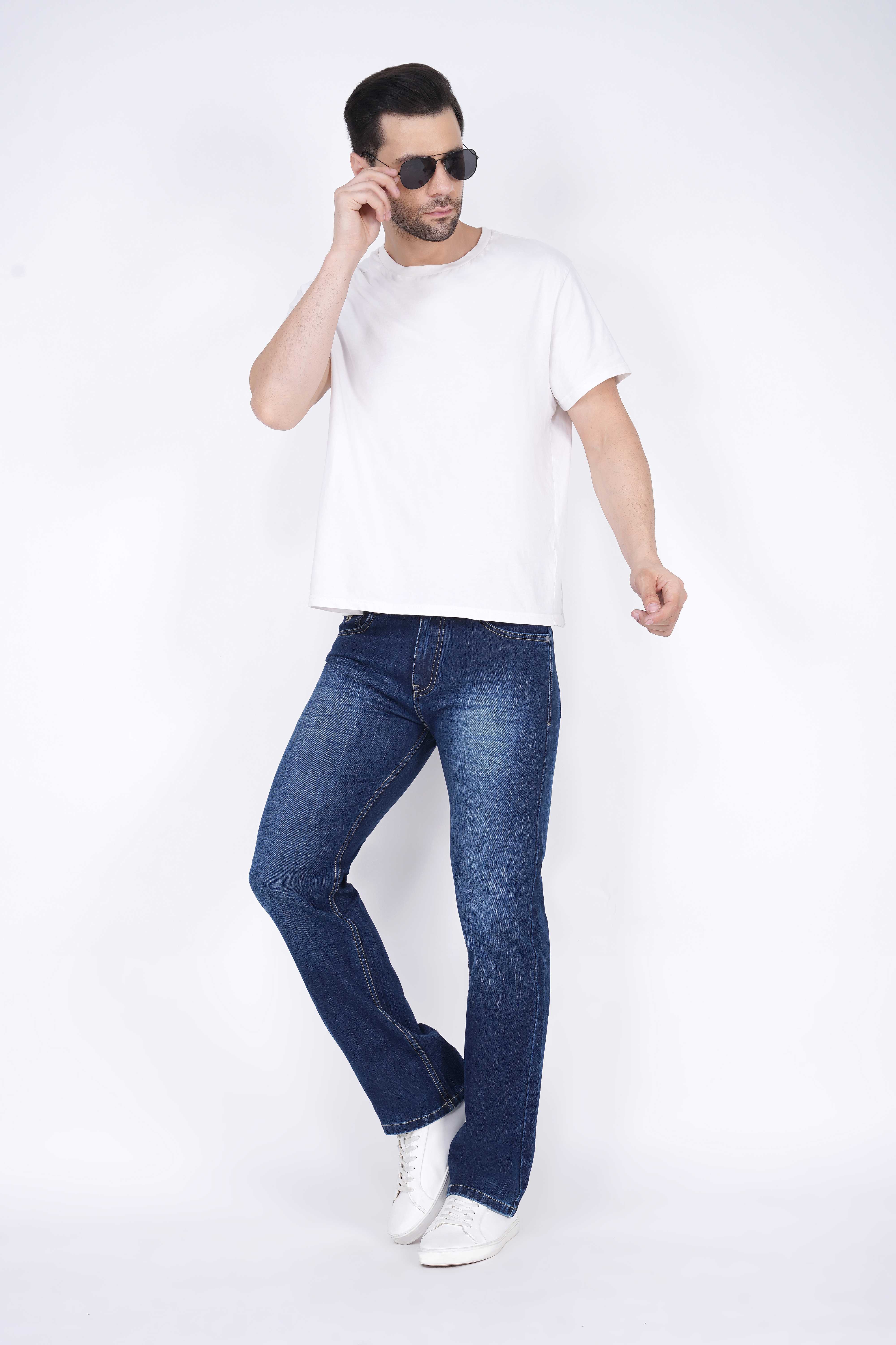 Hidose Men’s Straight Fit Lite Blue Jeans