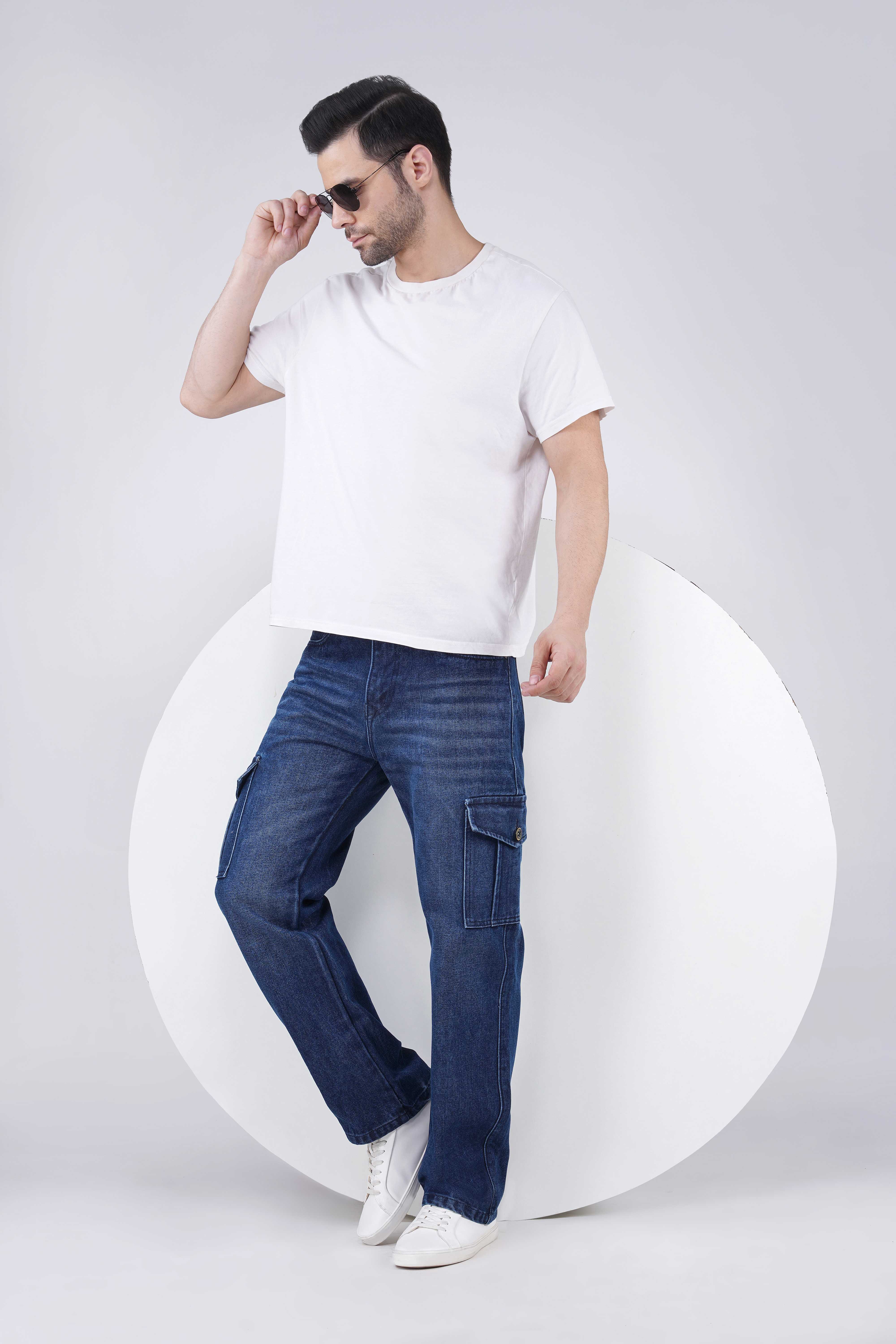 Hidose Straight Fit Dark Blue Cargo