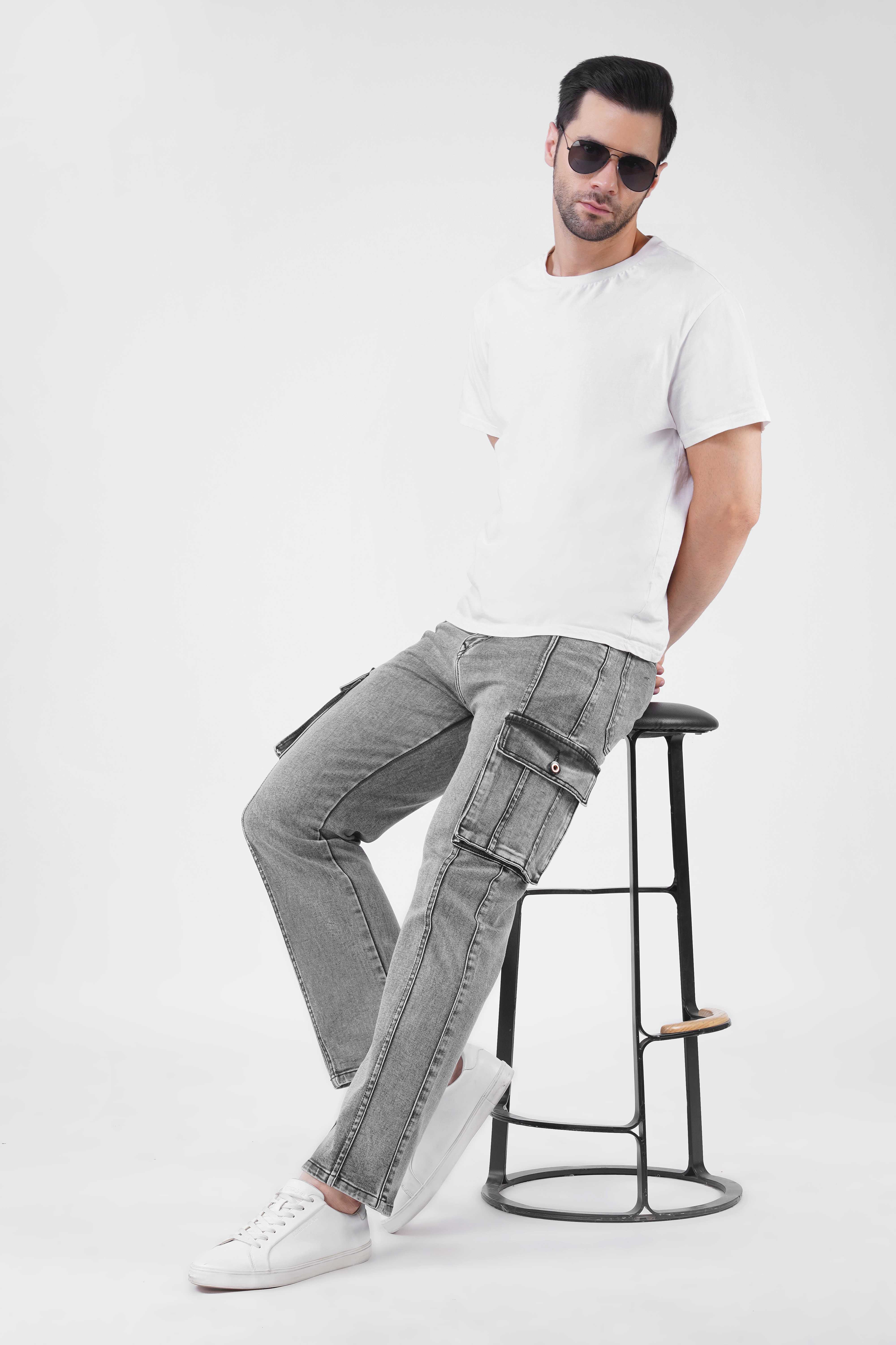 Hidose Cargo Lite Gray Jeans