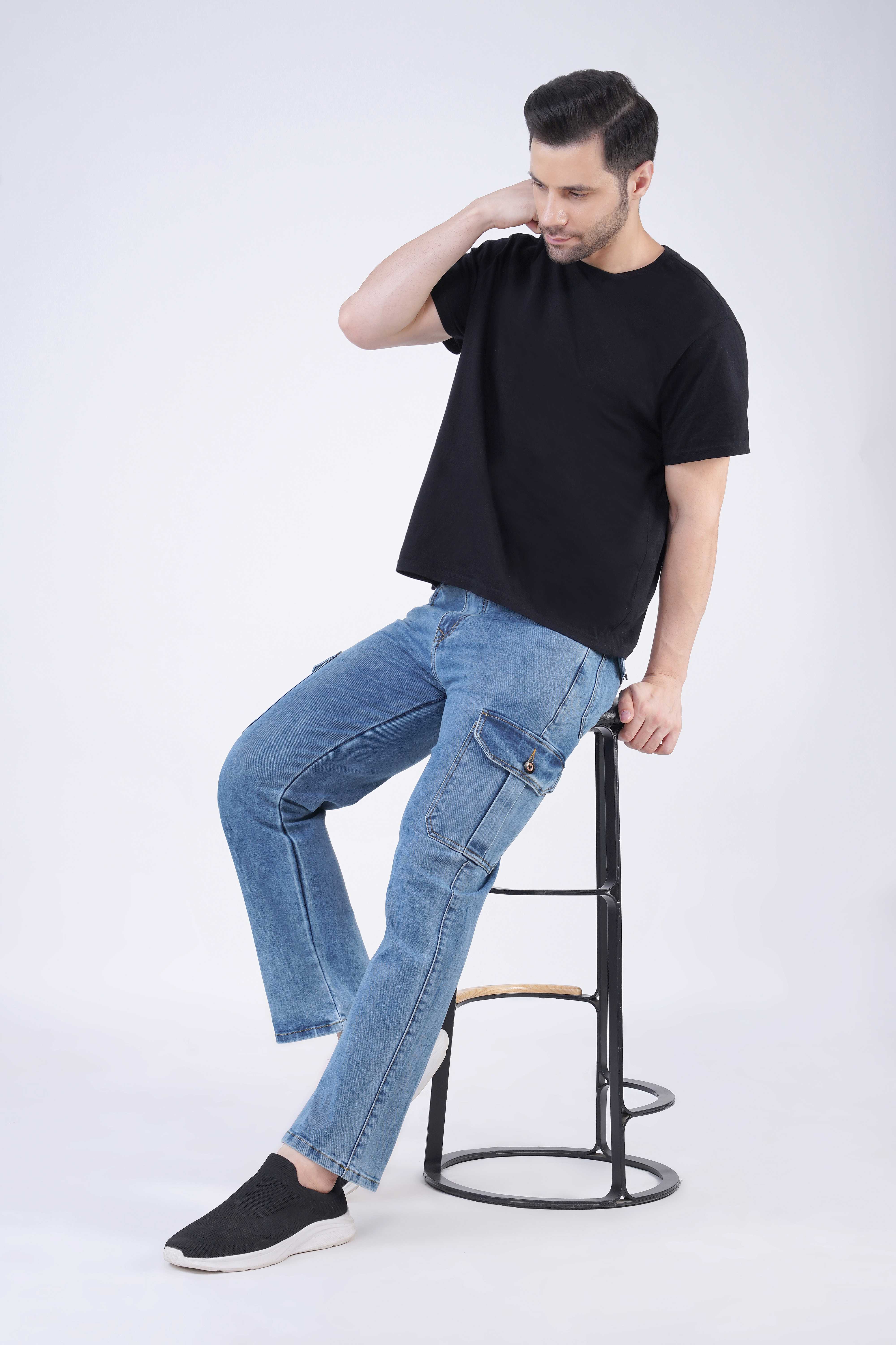 Hidose Cargo Ice Blue Jeans